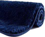 Matte da bagno antiscivolo 120cm x 70cm, lavabile, morbido, assorbente acqua, mattonella microfibra, blu marino, riciclabile