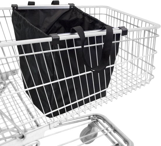 Borsa per spesa pieghevole in alluminio - adatta per carrelli - 1 pezzo - grigio