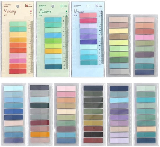 Blocchi di appunti 2200 pezzi - Note adesive - Multicolore - Materiale PET - Cartelle trendy - Ideali per l'organizzazione - Appunti adesivi