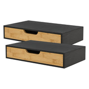 Set di 2 mensole da parete mobile contenitore moderno 40 x 24 x 8 cm nero naturale 03_0009737