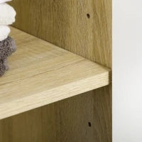 kleankin Mobile Bagno in Truciolato Bianco con 2 Armadietti con Ante e 2 Ripiani Aperti, 53x33.5x195.7 cm