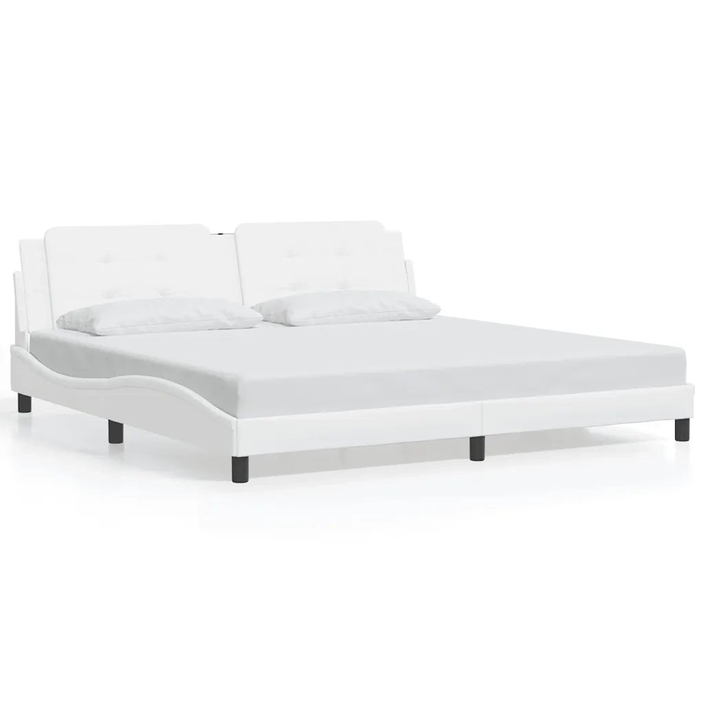 Giroletto con Testiera Bianco 200x200 cm in Similpelle