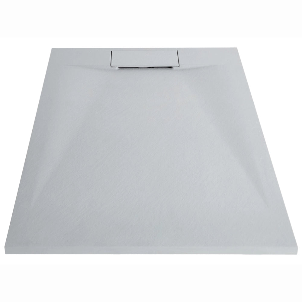 Piatto doccia con scarico grigio SMC 80 x 120 x 3 cm effetto pietra naturale minimalista