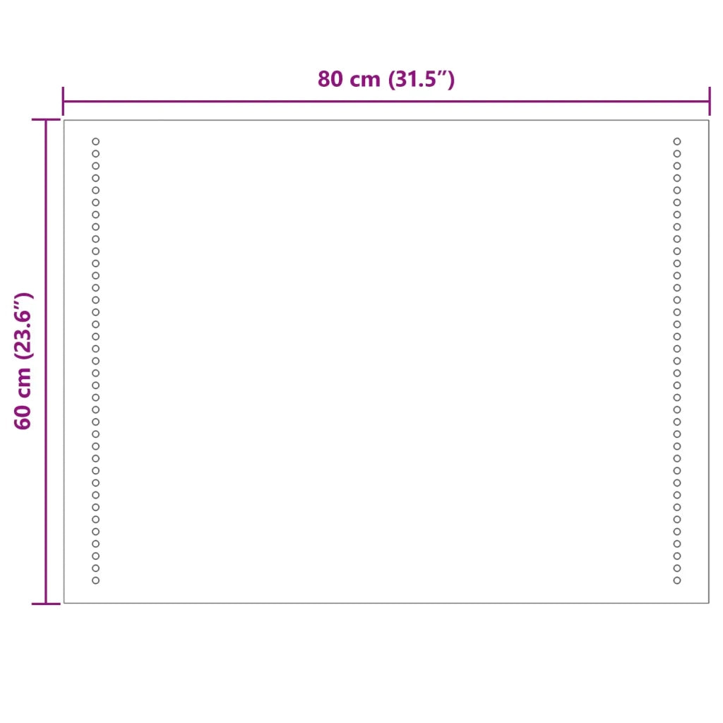 Specchio da bagno LED Trasparente 60 x 80 cm vetro temperato 42045780
