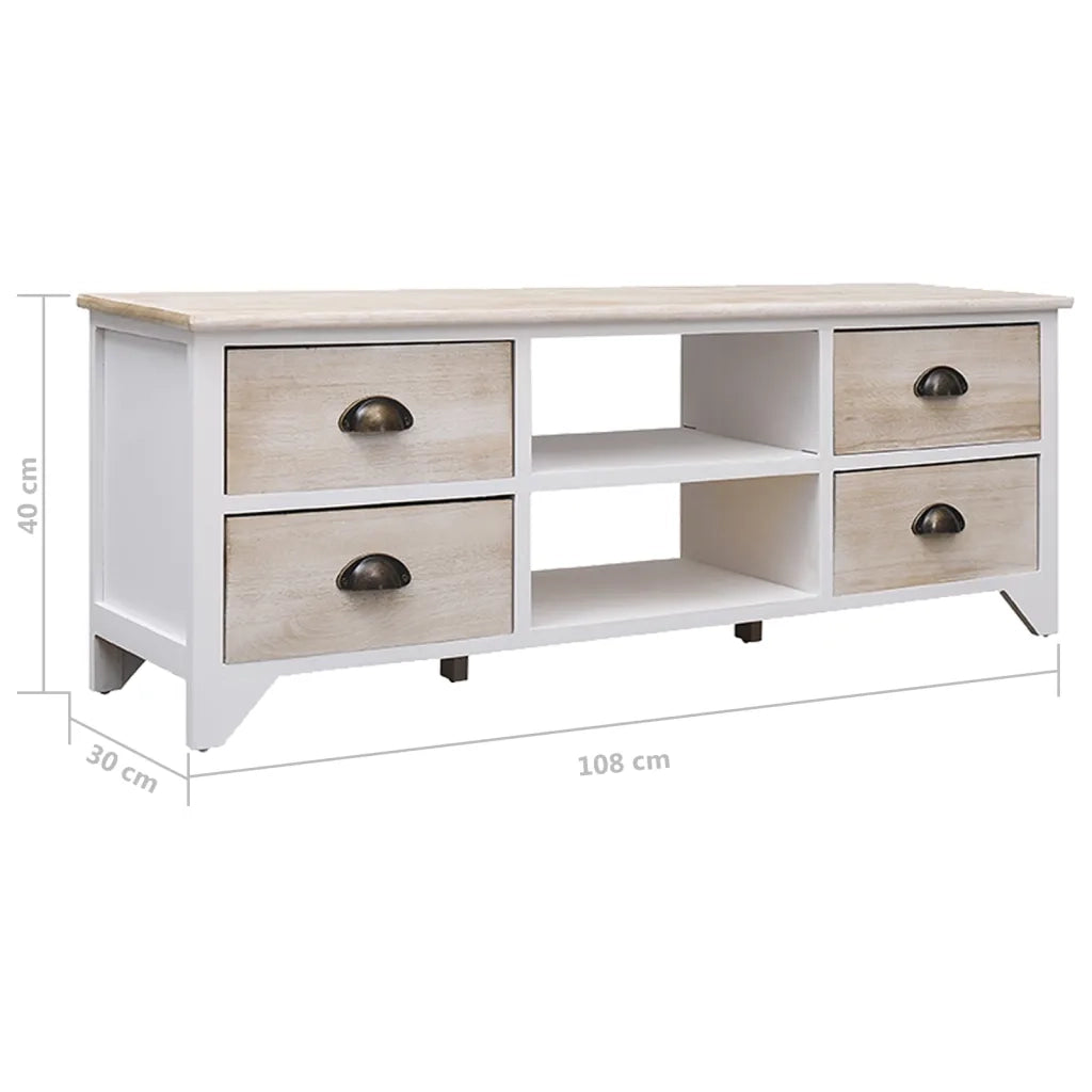 Mobile Porta TV 108x30x40 cm in Legno di Paulownia 338520