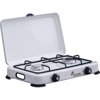 fornello a gas 2 fuochi con coperchio camping multifire 2 cod:ferx.500945