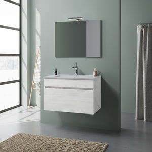 mobile bagno bogota cm. 80 sospeso rovere bianco cod:ferx.500948