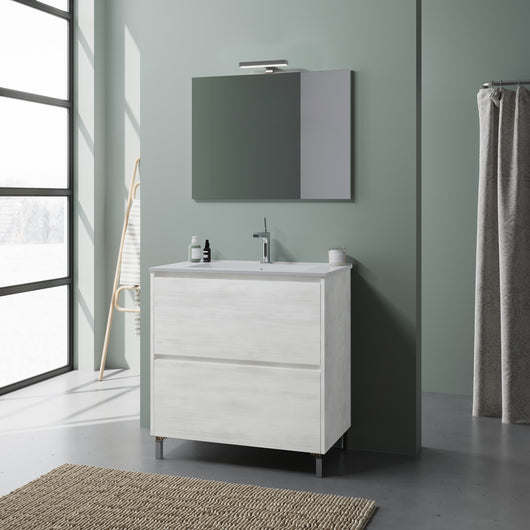 mobile bagno lisbona cm. 80 rovere bianco cod:ferx.500952