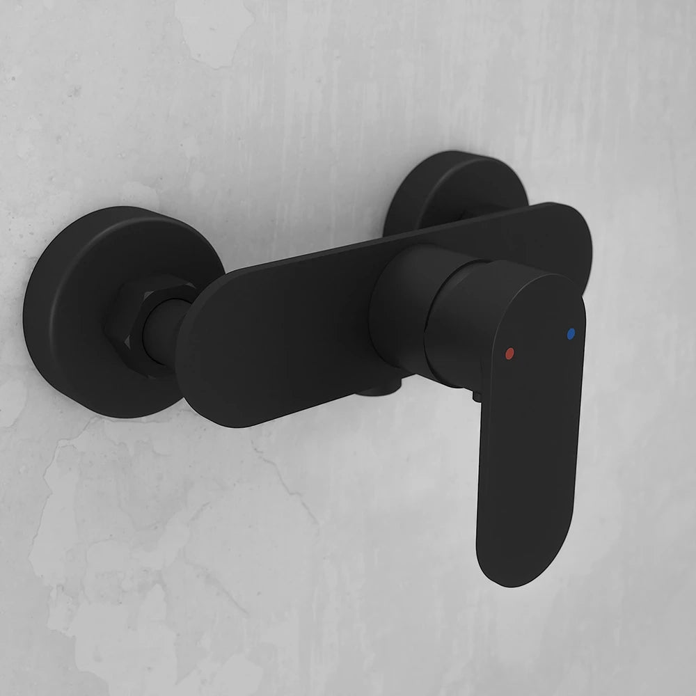 Set miscelatori: lavabo bidet senza scarico ed esterno doccia nero opaco | Kerry