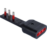 rosi adattatore 90 ultrapiatto 16a 2 poli + terra /presa bipasso nera cod:ferx.500985