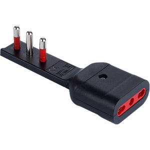 rosi adattatore 90 ultrapiatto 16a 2 poli + terra /presa bipasso nera cod:ferx.500985