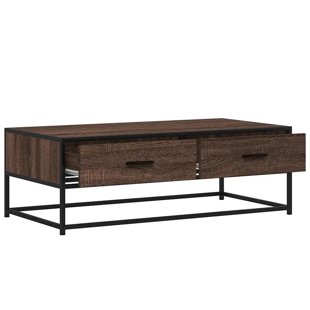 vidaXL Tavolino Salotto Rovere Marrone 100x50x35cm Multistrato Metallo