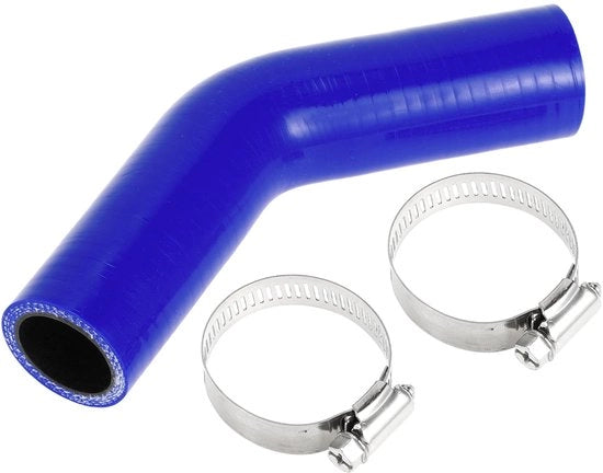 Serpentina in Silicone - 28 mm Diametro Interno - 90 mm Lunghezza - 45 Gradi - Tessuto a Doppia Trama - Resistente a Temperature Elevate - Serpentina in Silicone