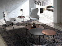 Poltrona in tessuto grigio