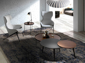 Poltrona in tessuto grigio