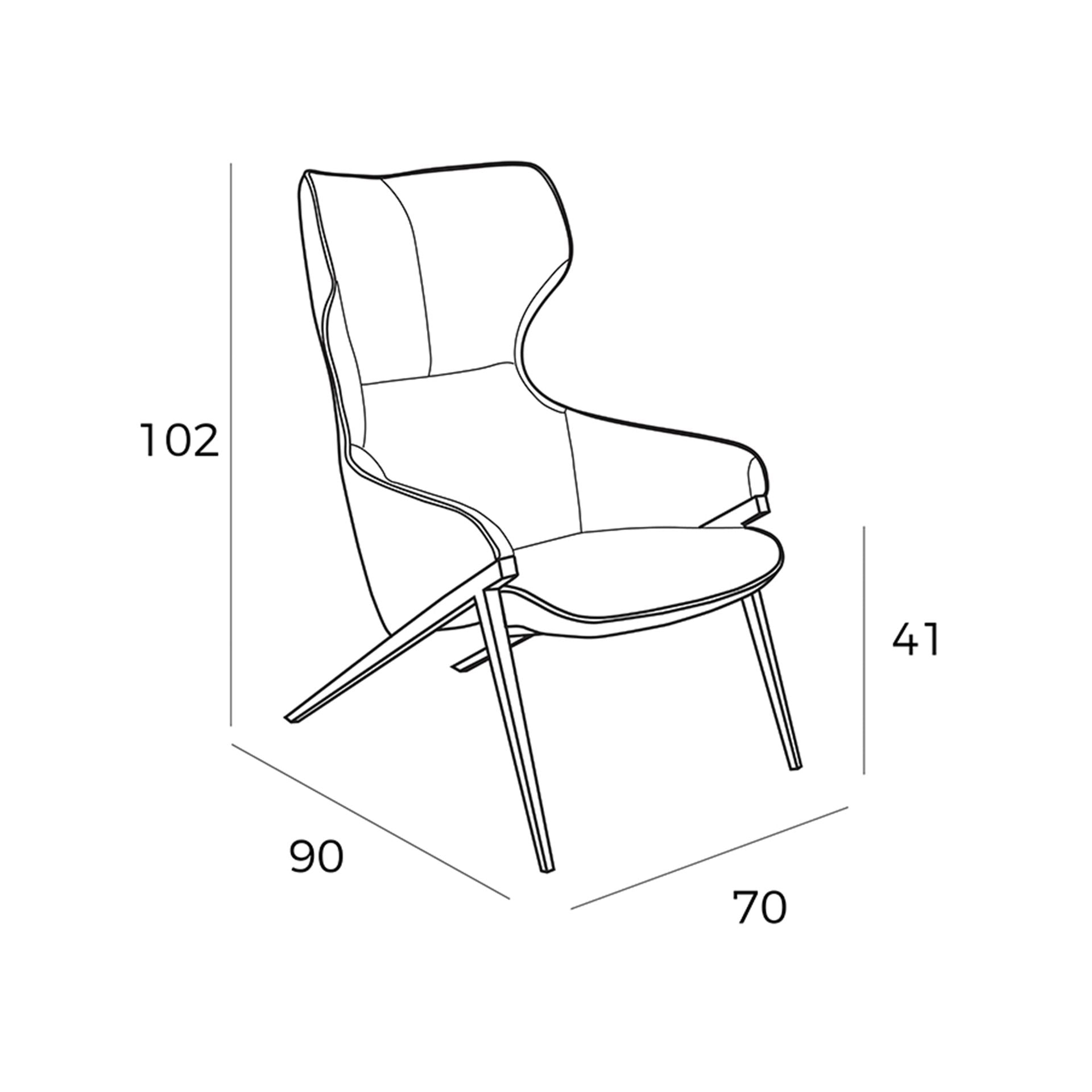 Poltrona in tessuto grigio