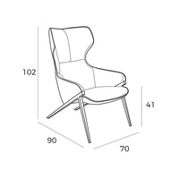 Poltrona in tessuto grigio