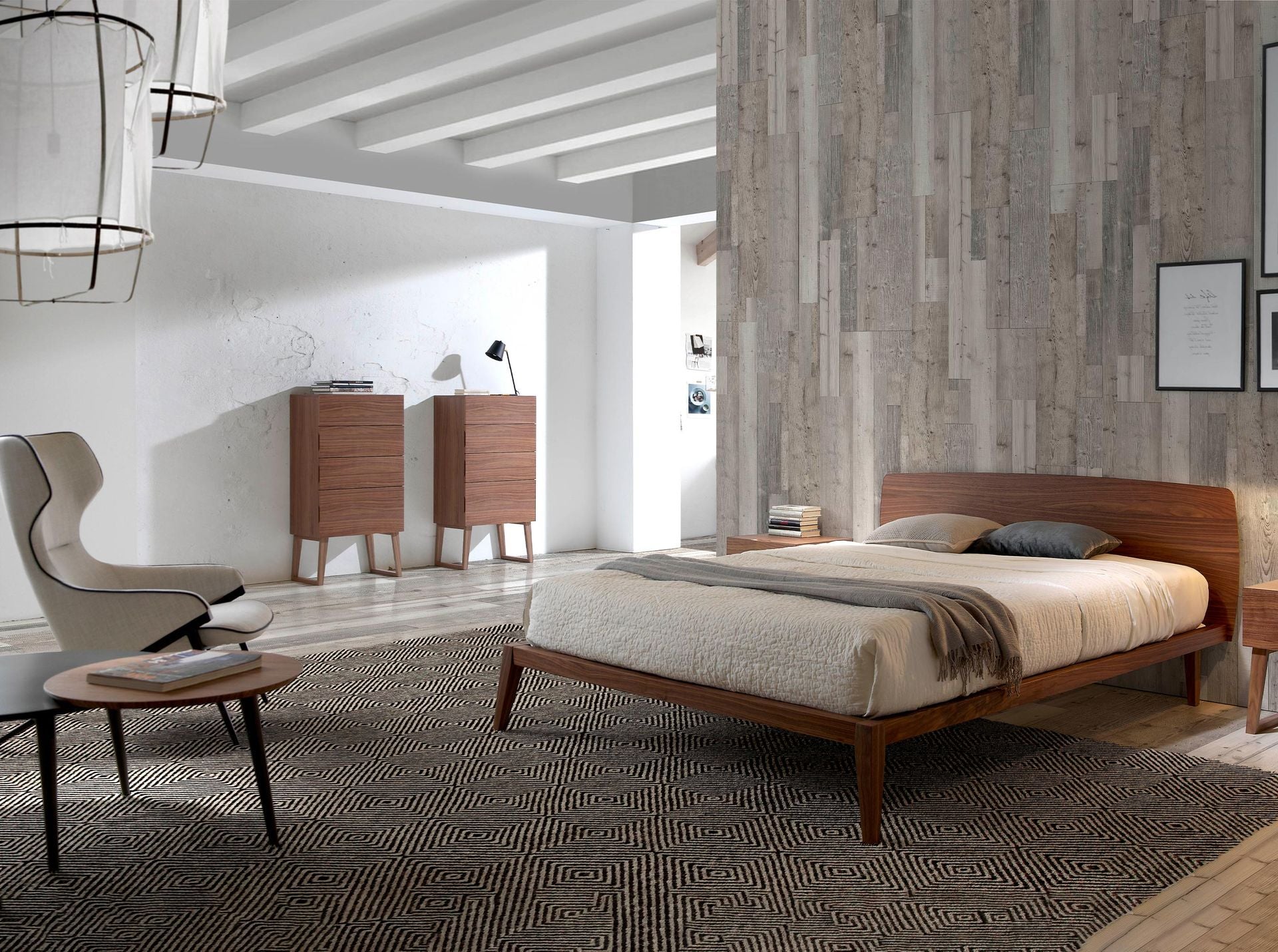 Poltrona in tessuto grigio