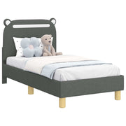 Letto singolo | Letto per adulti | Struttura letto per bambini con testata Grigio Scuro Tessuto