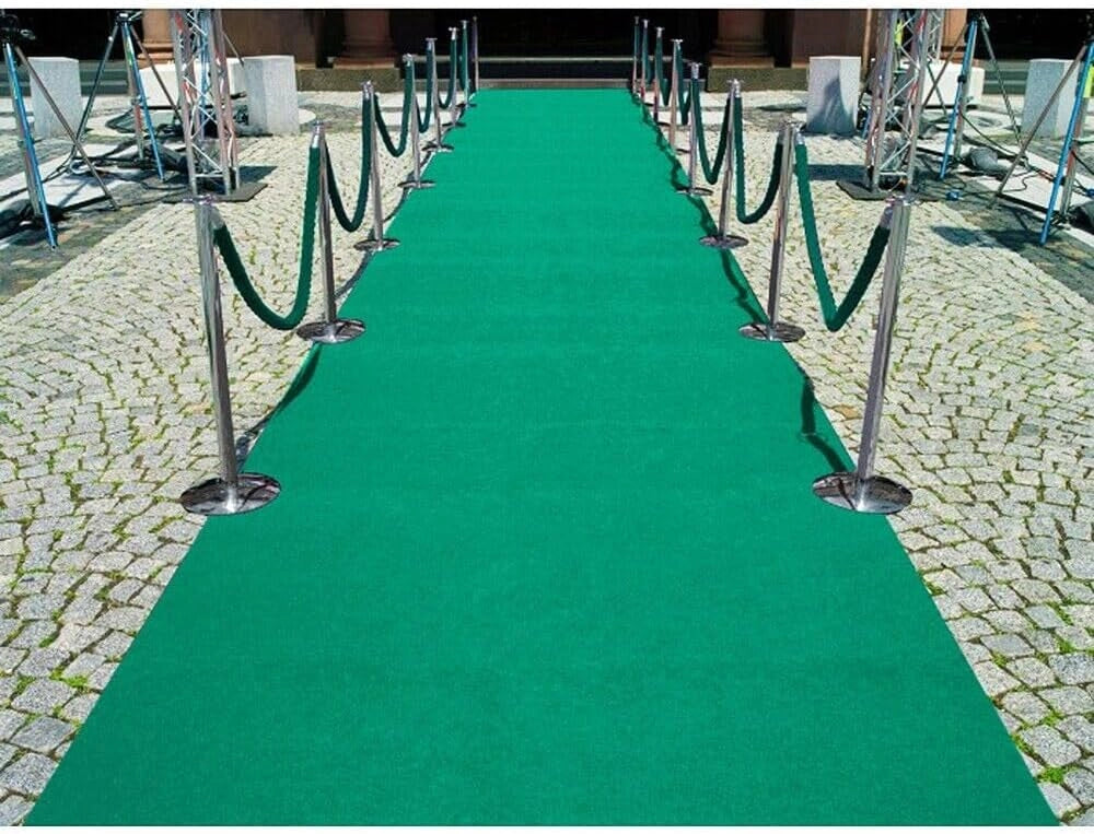 Passatoia Moquette Verde 100x1500 Cm Antiscivolo Cerimonia Evento Fiera Corridoio Negozio Marciapiede