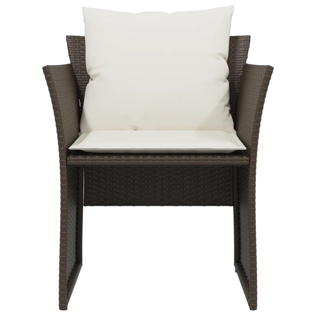 Sedia da Giardino con Poggiapiedi in Polyrattan Marrone CFW5891429