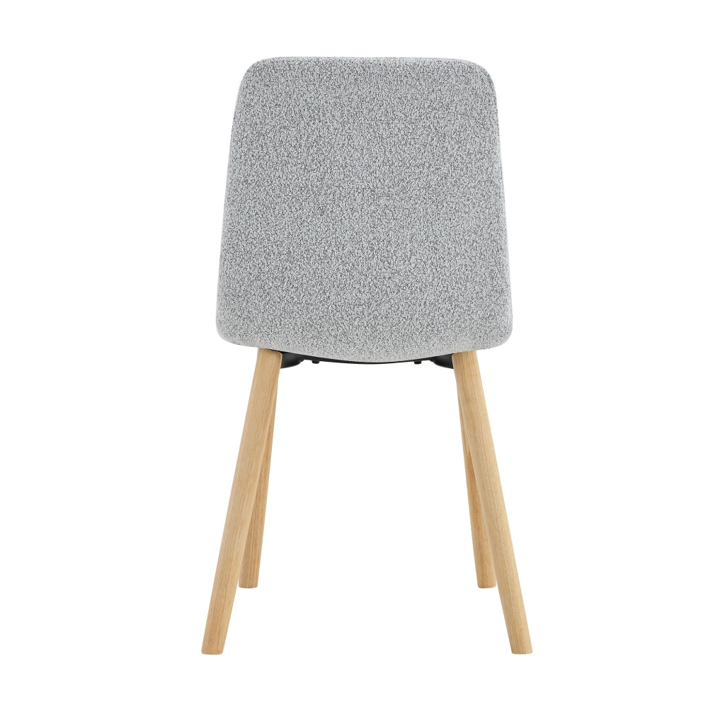 SEDIA da pranzo imbottita 88 cm tessuto grigio chiaro e legno massello Set da 2 pezzi