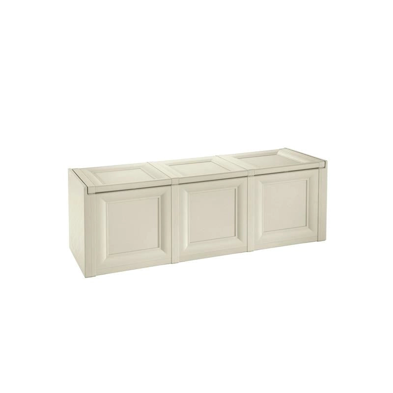 BAULE 3 MODULI ANGORA 125X40X42 CM – CONTENITORE DA ESTERNO COPERTO MULTIUSO PER BALCONE, TERRAZZO E GIARDINO