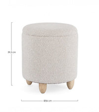 Sgabello Contenitore Ø 36x39,5 cm Zena in Bouclè