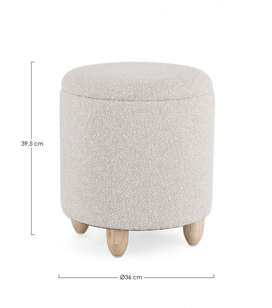 Sgabello Contenitore Ø 36x39,5 cm Zena in Bouclè