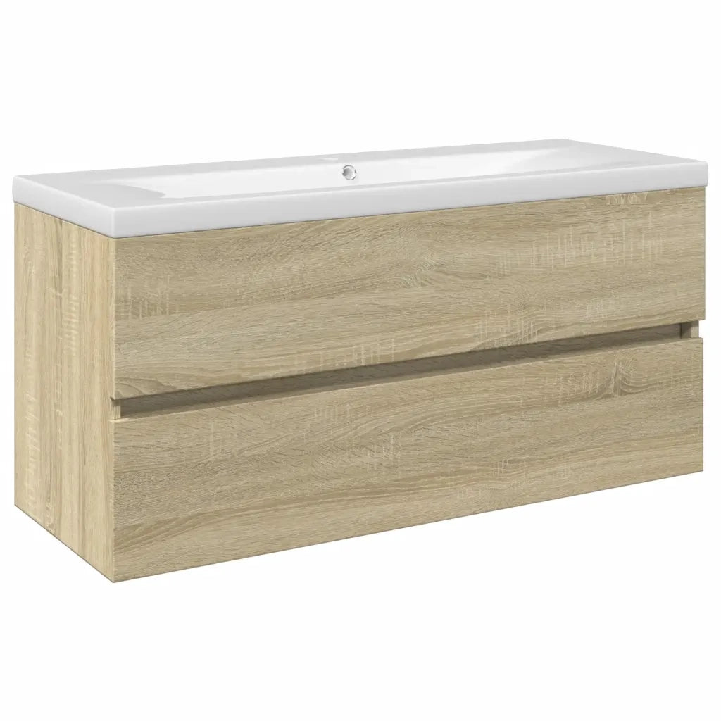 Set Mobili da Bagno | Armadio da bagno 2 pz in Ceramica e Legno Multistrato