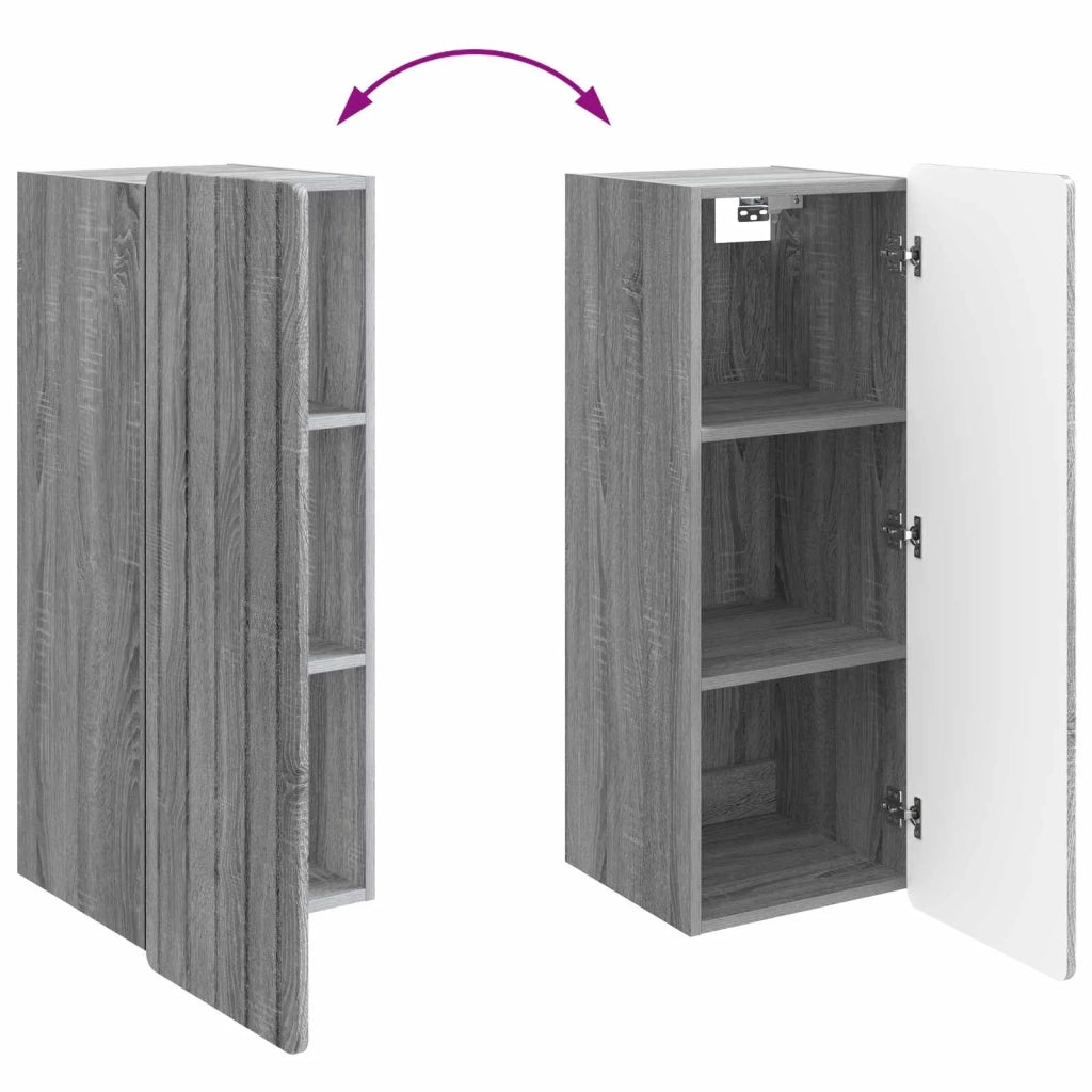 Mobiletto a muro Sonoma grigio 33 x 34,5 x 94 cm 898251