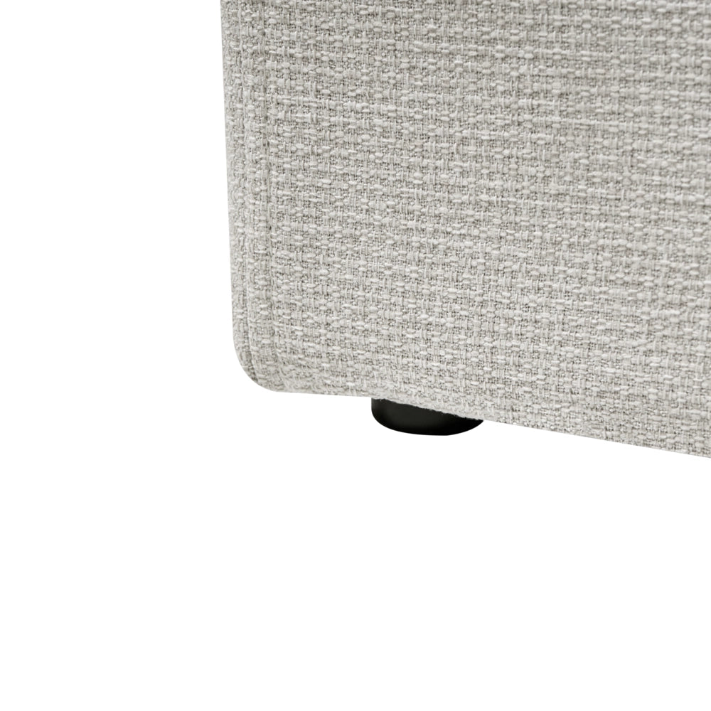 Letto matrimoniale con contenitore in tessuto beige chiaro 180 x 200 cm portaoggetti stile moderno