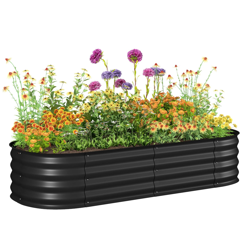 Fioriera Rialzata da Giardino in Acciaio ¨C zephmum ¨C 150x62x30 cm Nero