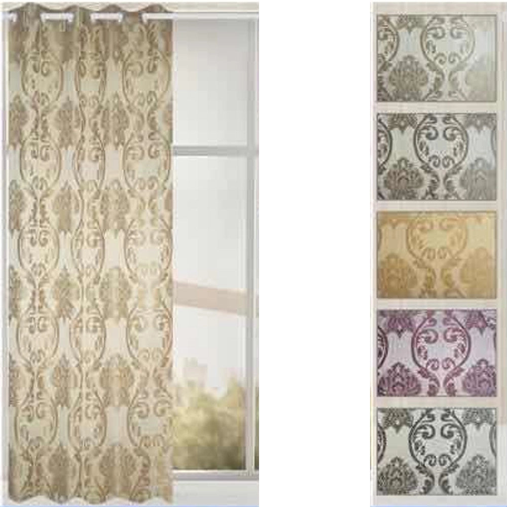 Trade Shop - Tenda Cleofe Pannello Singolo 8 Borchie Porta Finestra Cucina Bastone 140x280 Cm -