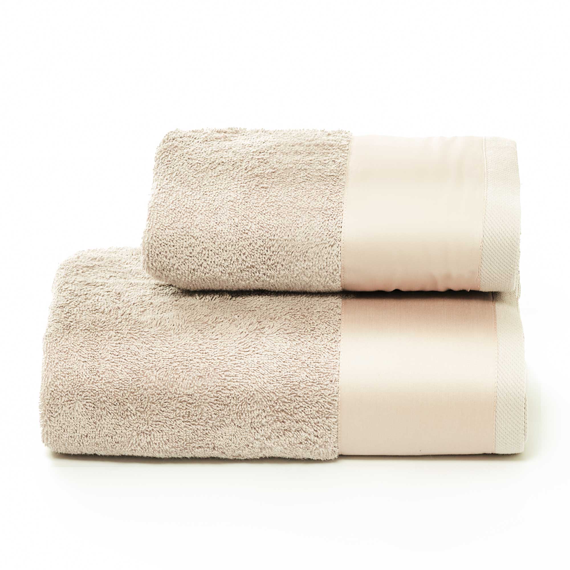 Set Spugna Asciugamani Viso + Ospite con Balza in Raso Garrini Hope Corda