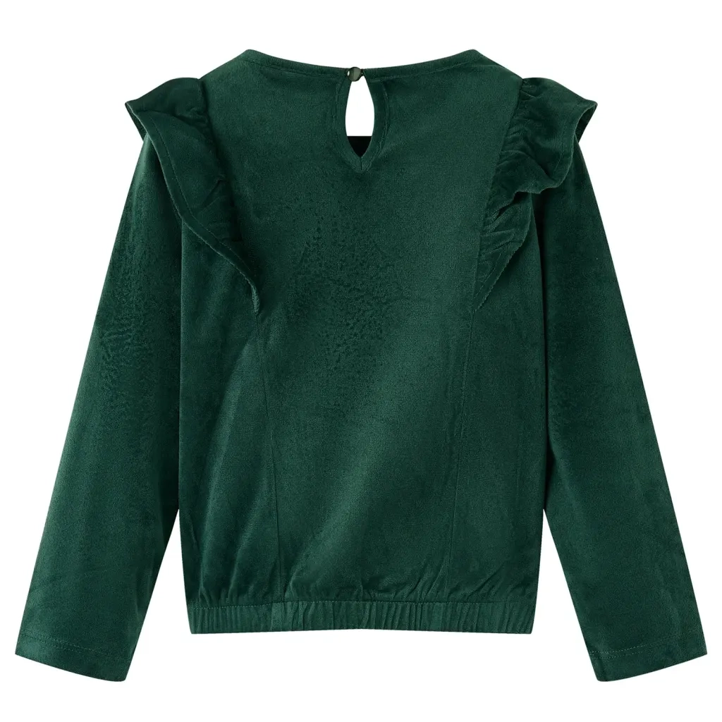 Camicetta da Bambina con Volant Verde Scuro 140cod mxl 132212