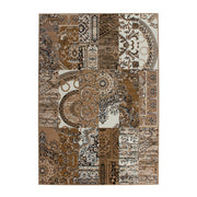 Tappeto Sona 2086 a pelo corto in stile patchwork crema