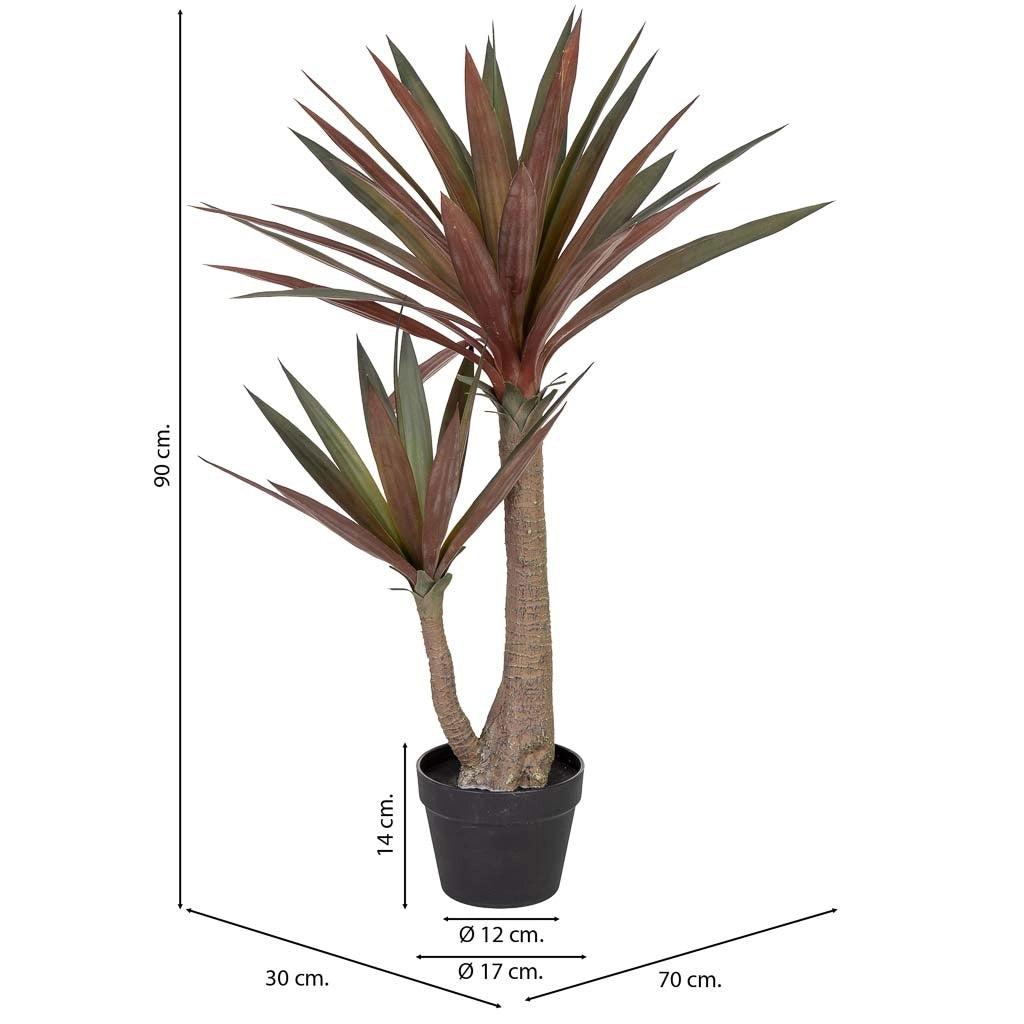 Yucca artificiale decorativa phoenivosa con 44 foglie verde 70x30x90