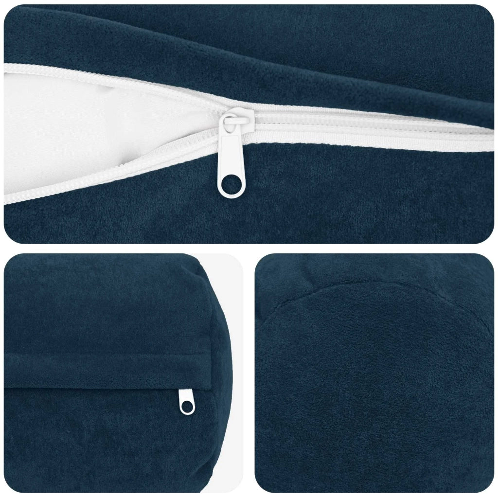 Cuscino con cuscino HEERLEN 6 pz Blu Fleece in microfibra 930112