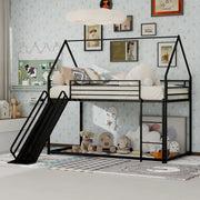 Letto a Castello Twin su Twin con Scivolo ¨C MINIMAL ¨C Struttura in Legno con Scala