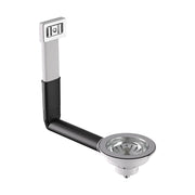 PILETTA DI SCARICO CON TROPPO PIENO RETTANGOLARE PER LAVELLO IN ACCIAIO INOX MODELLO HOOK ECO - Ø11/2  - BON