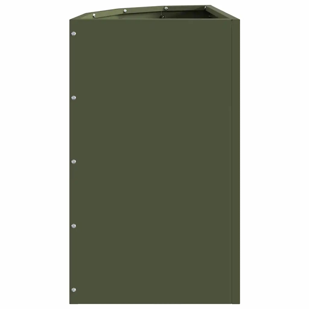 Fioriere | Cassetta per fiori | Vaso d'angolo Oliver verde 30 x 30 x 50 cm Acciaio