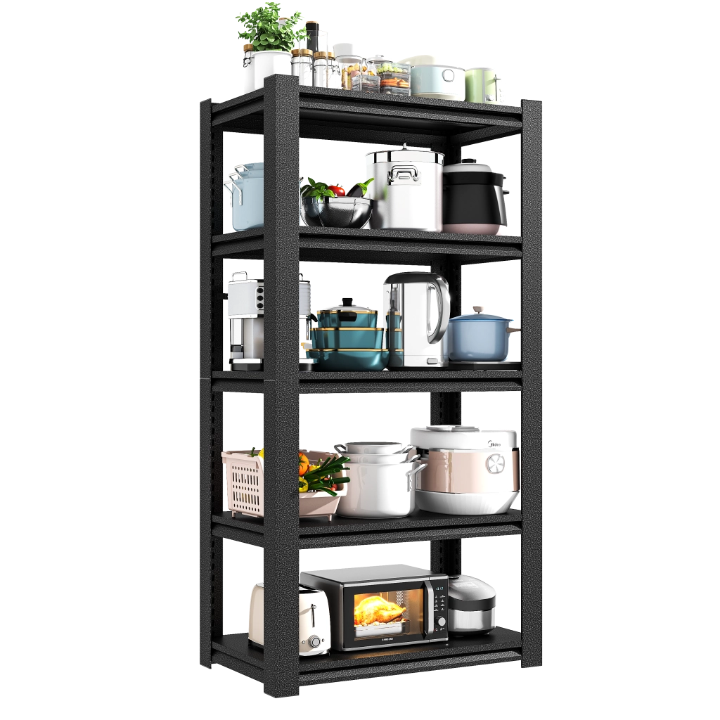 Scaffale Industriale 5 Livelli ¨C Zephmum ¨C Nero Metallo 183x90x40 cm