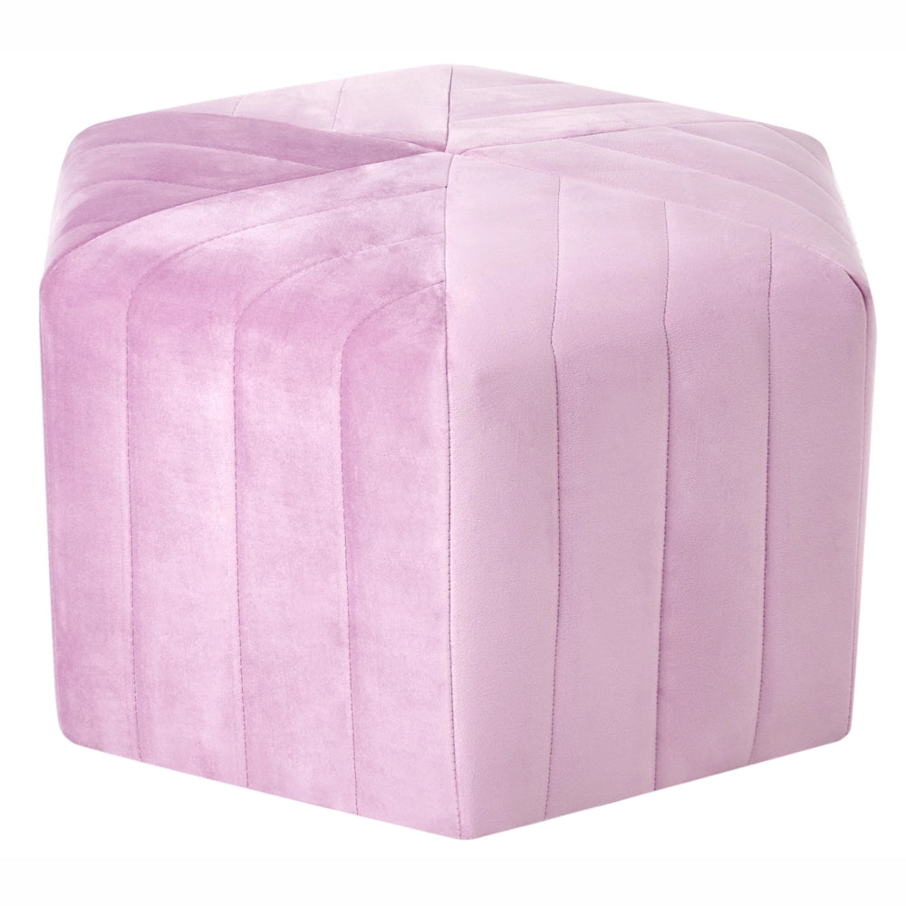 Pouf in velluto con rivestimento esagonale Violetto chiaro stile moderno Glamour