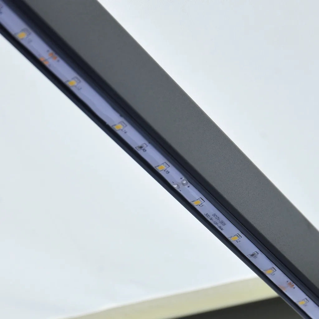 Tenda da Sole Retrattile Manuale con LED 300x250 cm Antracite 3055221