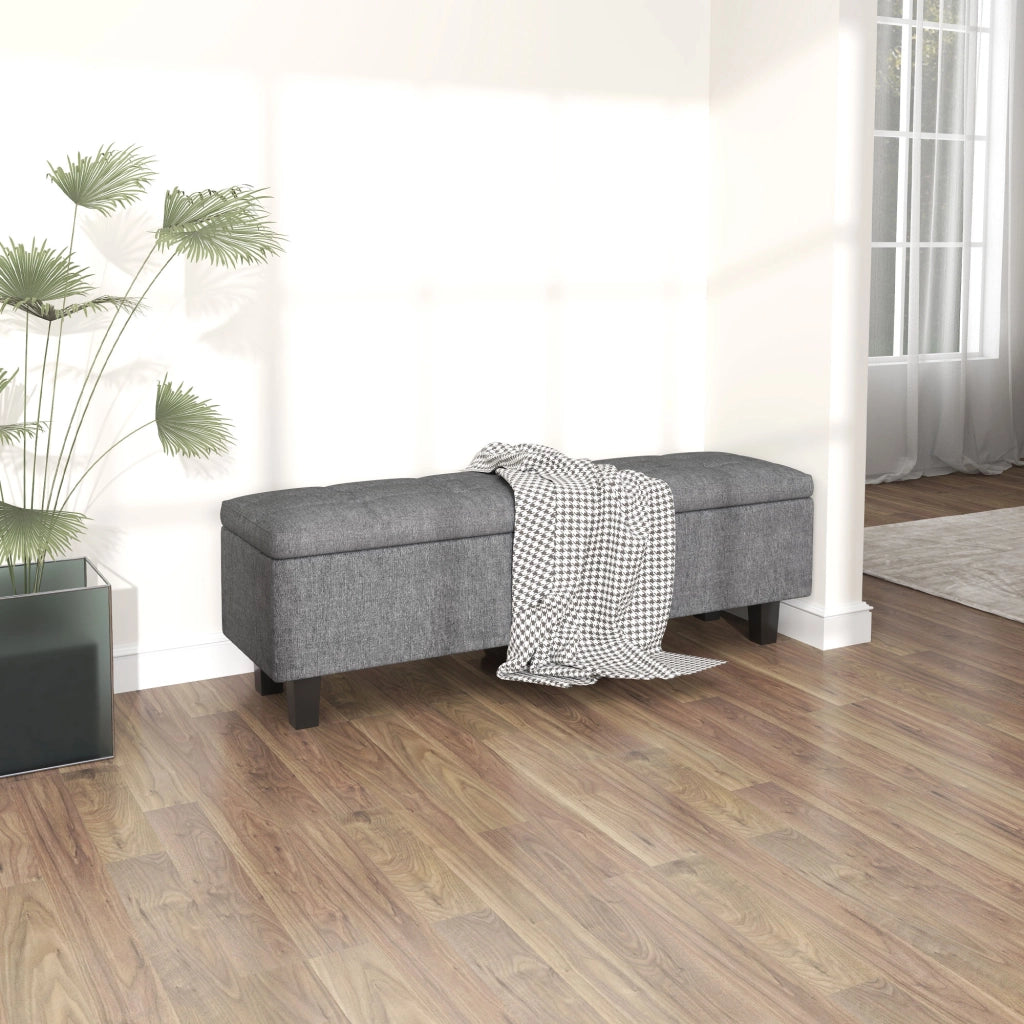 PANCA Contenitore 138x40x45 cm Lino Grigio Scuro