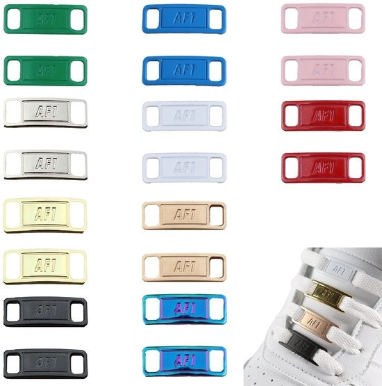 Set di 10 Paia di Cinture in Metallo - Accessori per Scarpe - Cinture per Sneaker - Sostenibili - 10 Colori