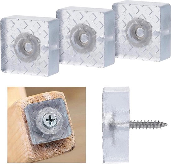 Kit di protezione per pavimenti per mobili con viti e piedini in gomma antiscivolo - Elevatore di altezza per sedie - Set da X