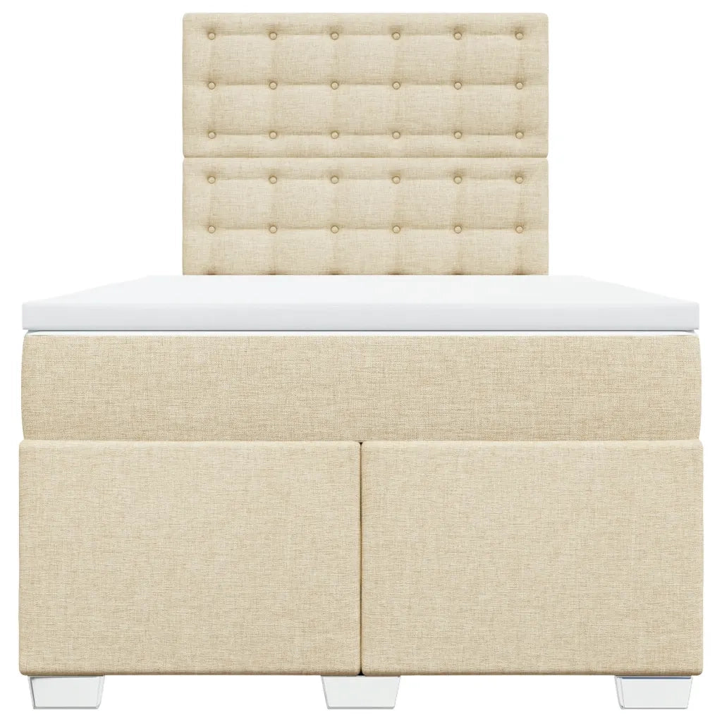 Giroletto a Molle con Materasso Crema 120x200 cm in Tessuto