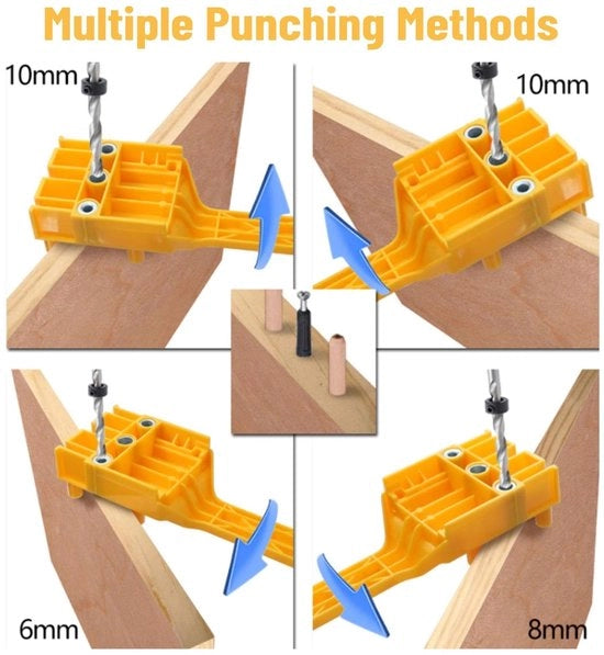 Centro di precisione per lavorazione del legno - 8 pezzi - Localizzatore di foro - Attrezzo per lavorazione del legno - Precisa regolazione - Materiale ABS - Ricerca del foro